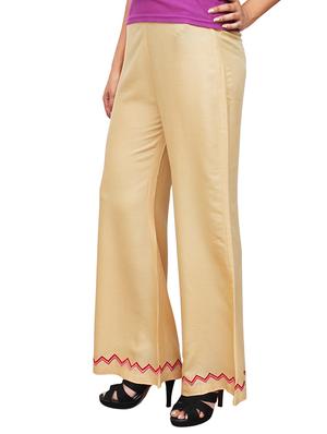 beige viscose straight palazzo - 11913927 - Standard Image - 2