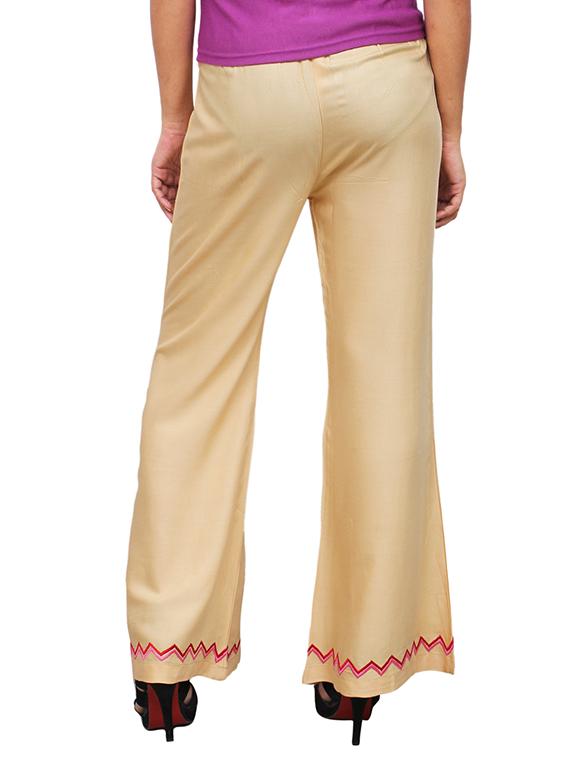 beige viscose straight palazzo - 11913927 - Zoom Image - 3