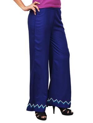 blue viscose straight palazzo - 11914655 - Standard Image - 2