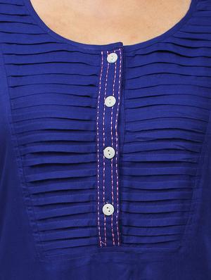 blue cotton aline kurti - 11915977 - Standard Image - 4
