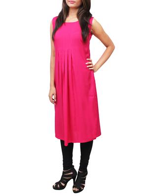 pink viscose straight kurta - 11915990 - Standard Image - 2