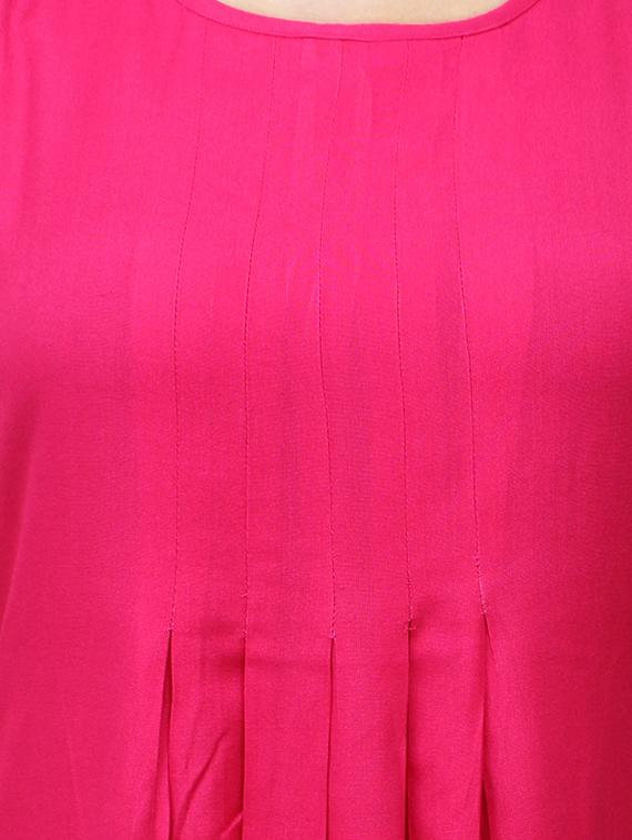 pink viscose straight kurta - 11915990 - Zoom Image - 4