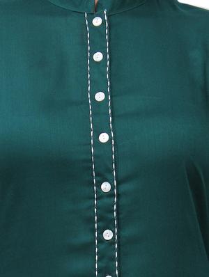 green viscose high slit kurta - 11916009 - Standard Image - 4