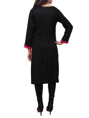 pink rayon straight kurta - 11916011 - Standard Image - 3