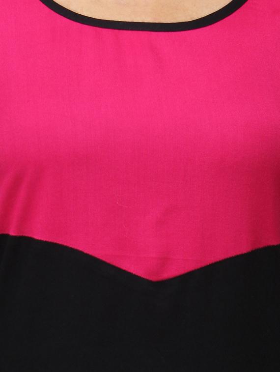 pink rayon straight kurta - 11916011 - Zoom Image - 4