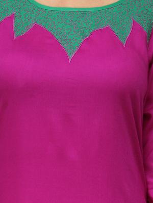 magenta rayon straight kurta - 11916022 - Standard Image - 4