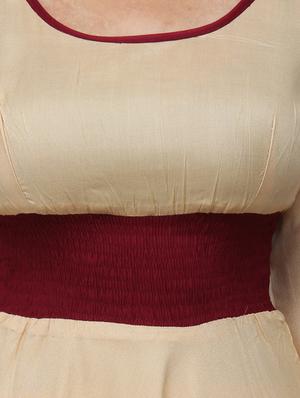 beige and maroon rayon anarkali - 11916024 - Standard Image - 4