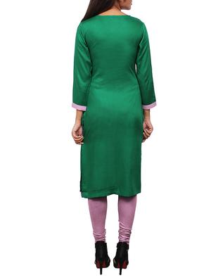 green viscose straight kurta - 11916028 - Standard Image - 3