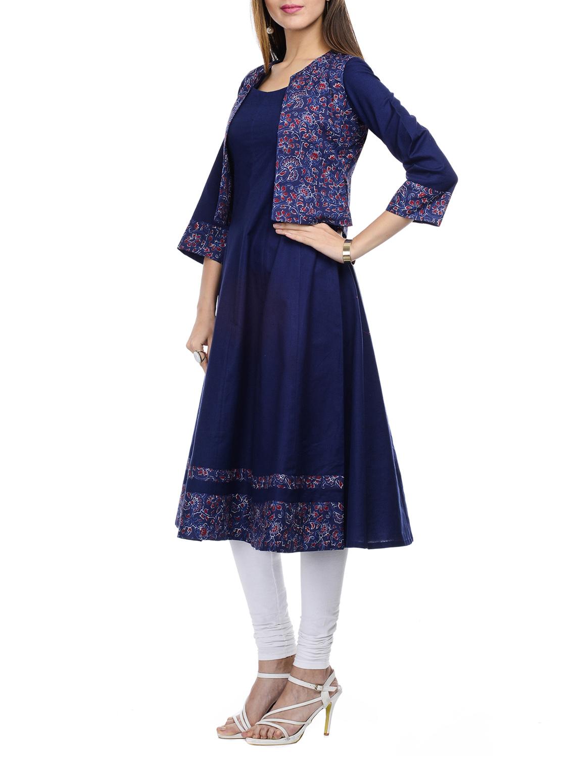 anarkali kurta with jacket - 11919084 - Zoom Image - 2