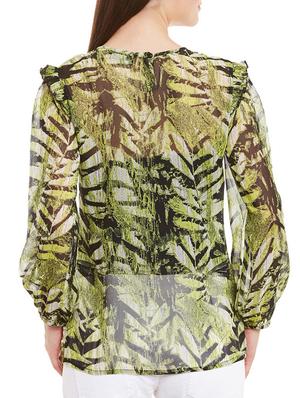 ruffle trim detail sheer top - 11920228 - Standard Image - 3