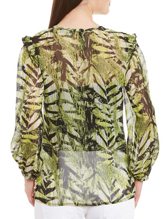 ruffle trim detail sheer top - 11920228 - Zoom Image - 3