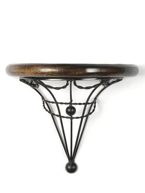 twisted wires wrought iron & wood wall bracket - 1192615 - Standard Image - 2
