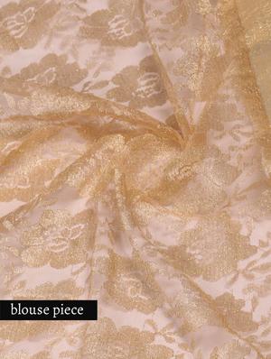 black faux georgette saree with gold border - 1192835 - Standard Image - 3
