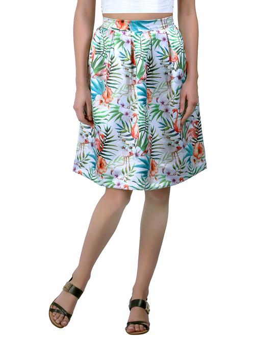 white printed skater skirt - 11929638 - Standard Image - 1