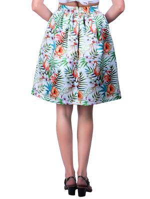 white printed skater skirt - 11929638 - Standard Image - 3