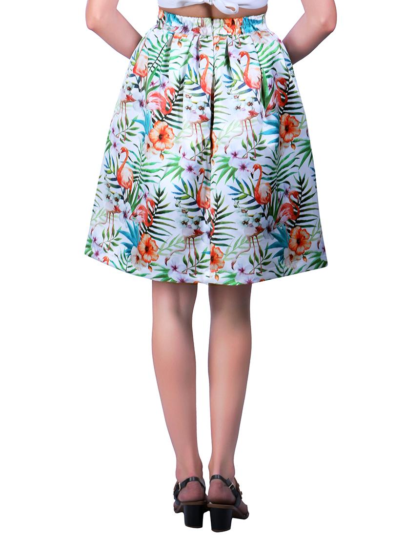 white printed skater skirt - 11929638 - Zoom Image - 3