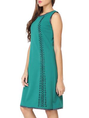 green polyester aline dress - 11933239 - Standard Image - 2