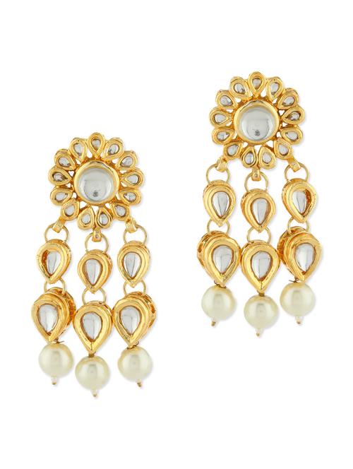 gold kundan dangler earrings - 1193735 - Standard Image - 1