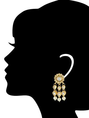 gold kundan dangler earrings - 1193735 - Standard Image - 2