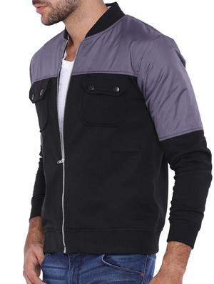 black color block casual jacket - 11940755 - Standard Image - 2