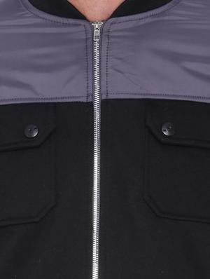 black color block casual jacket - 11940755 - Standard Image - 4