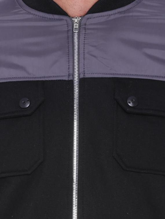 black color block casual jacket - 11940755 - Zoom Image - 4