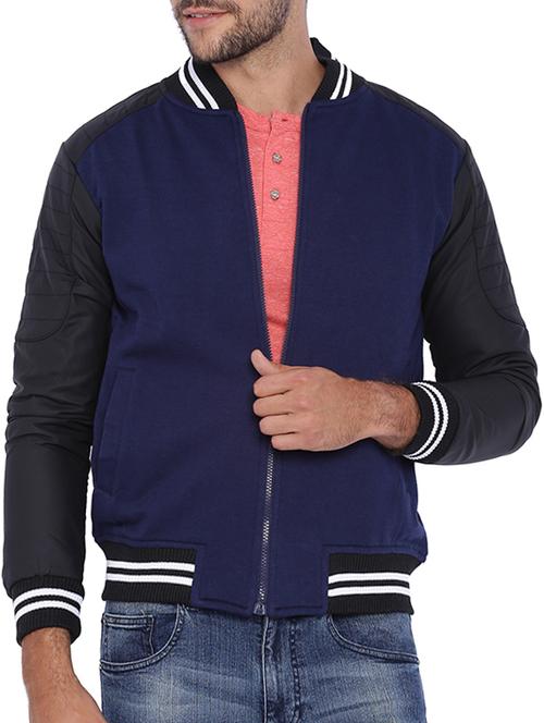 blue cotton bomber jacket - 11940760 - Standard Image - 1