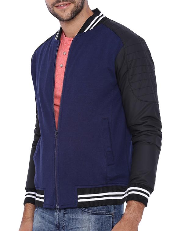 blue cotton bomber jacket - 11940760 - Zoom Image - 2
