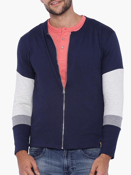 blue cotton casual jacket - 11940770 - Standard Image - 1