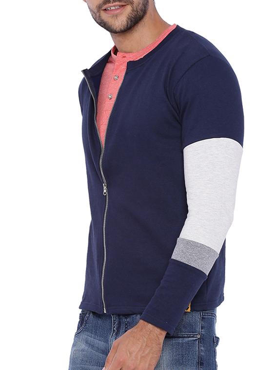blue cotton casual jacket - 11940770 - Zoom Image - 2