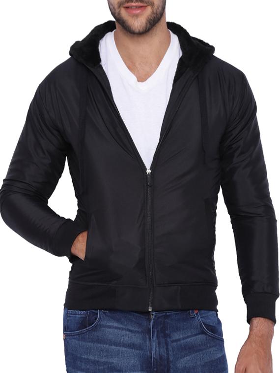 black solid casual jacket