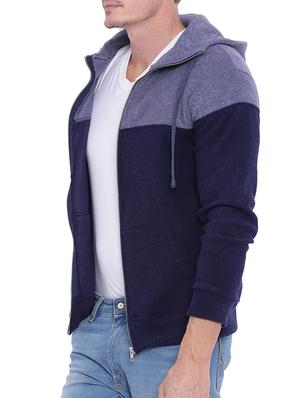 blue colour block cotton sweatshirt - 11940785 - Standard Image - 2