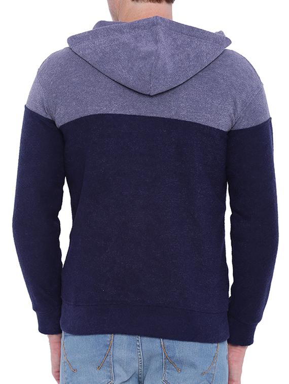 blue colour block cotton sweatshirt - 11940785 - Zoom Image - 3