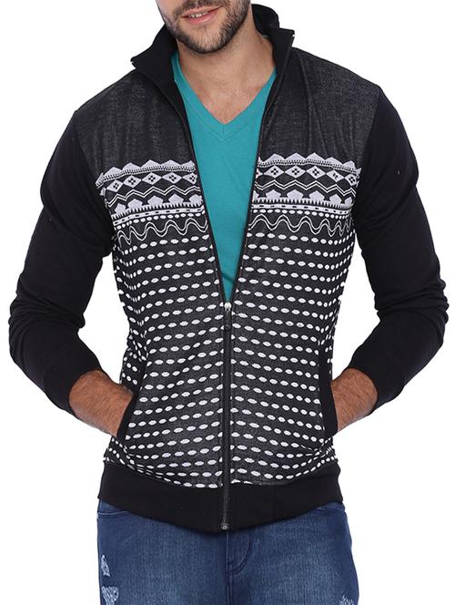 black printed casual jacket - 11940789 - Standard Image - 1
