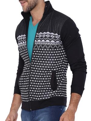 black printed casual jacket - 11940789 - Standard Image - 2