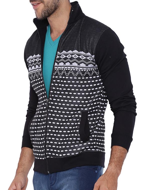 black printed casual jacket - 11940789 - Zoom Image - 2