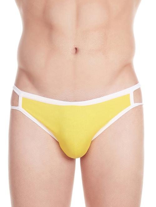 yellow cotton blend brief - 11941923 - Standard Image - 1