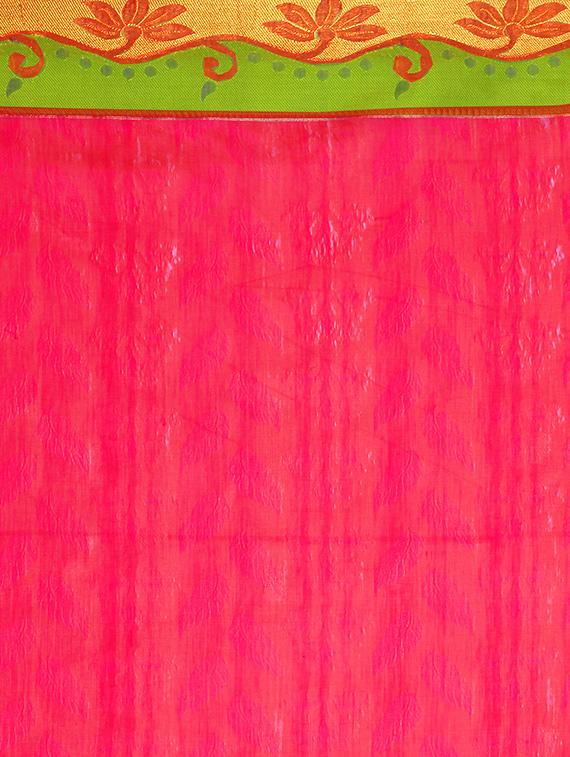 pink silk woven saree with blouse - 11943592 - Zoom Image - 4