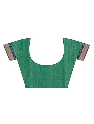 green silk saree with blouse - 11943596 - Standard Image - 3