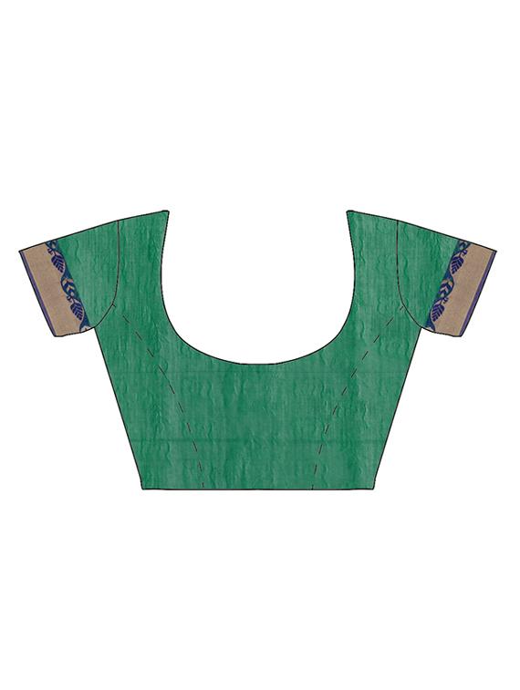 green silk saree with blouse - 11943596 - Zoom Image - 3