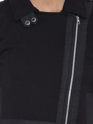 solid black cotton side zipper jacket - 11943901 - Standard Image - 4