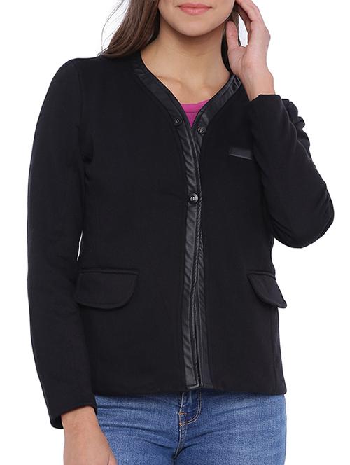 black cotton casual blazer - 11943905 - Standard Image - 1