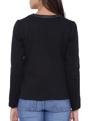 black cotton casual blazer - 11943905 - Standard Image - 3