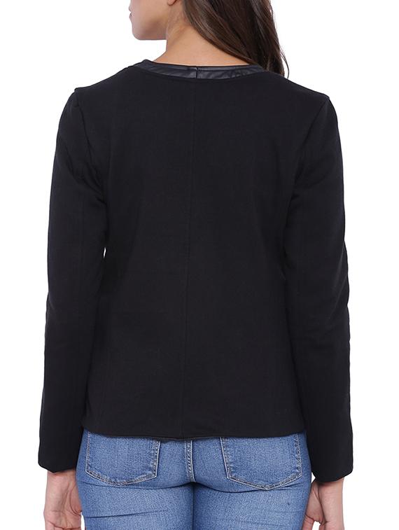 black cotton casual blazer - 11943905 - Zoom Image - 3