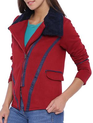 red cotton zipper jacket - 11943908 - Standard Image - 2