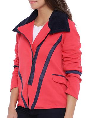 pink cotton zipper jacket - 11943910 - Standard Image - 2