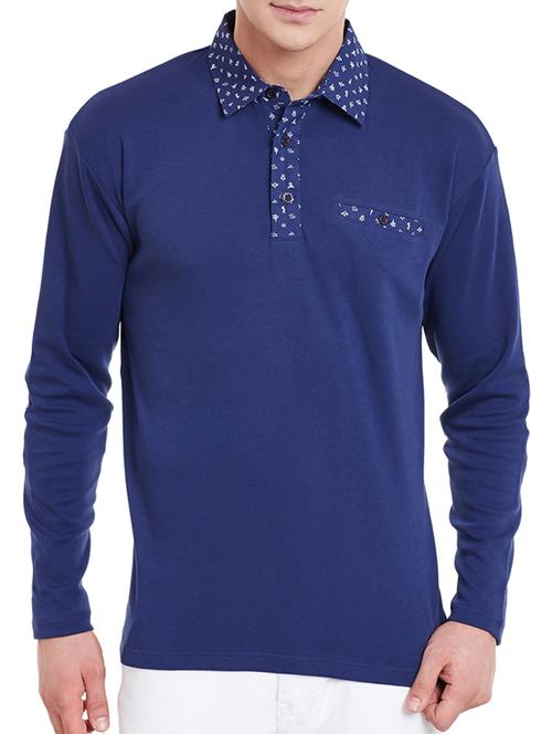 blue cotton polo tshirt - 11947690 - Standard Image - 1