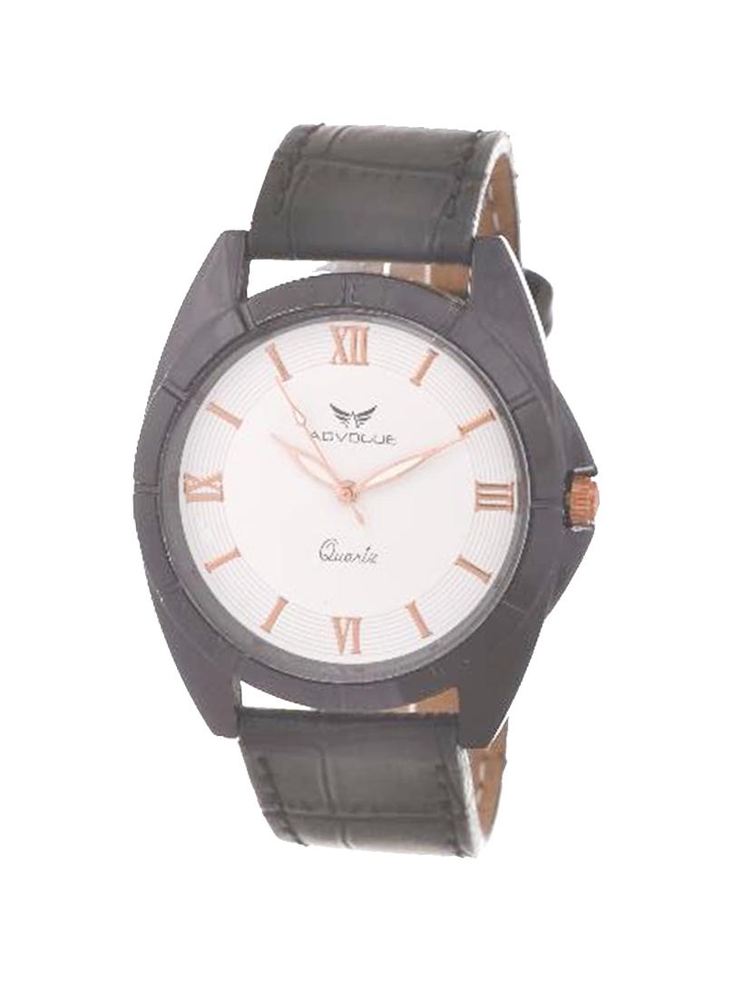 black leather analog watch - 11949104 - Zoom Image - 1