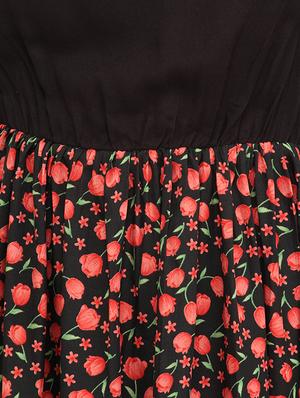 black floral printed viscose maxi dress - 11949660 - Standard Image - 4
