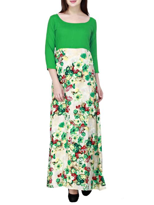 scoop neck floral maxi dress - 11949671 - Standard Image - 1
